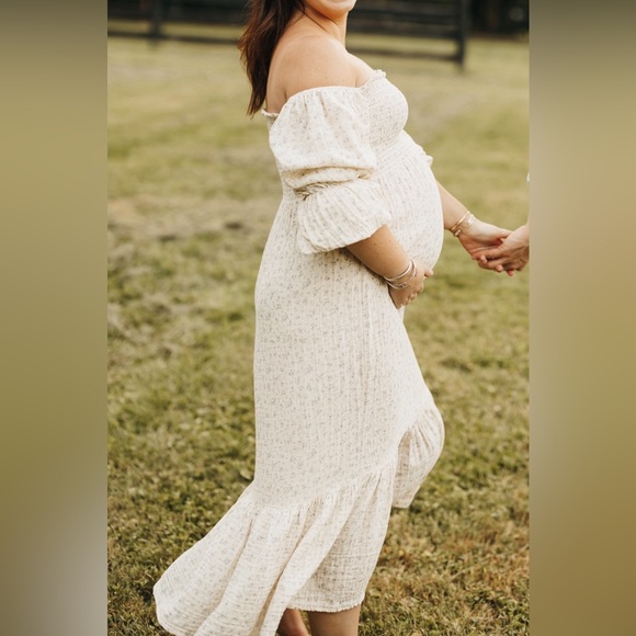 Linen Maternity Dress - Picture 2 of 2
